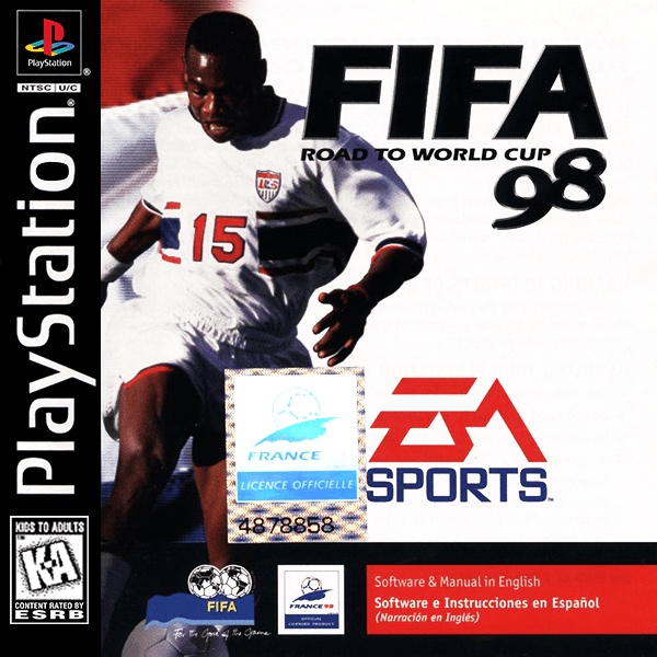 FIFA: Road to World Cup 98 box art for Playstation